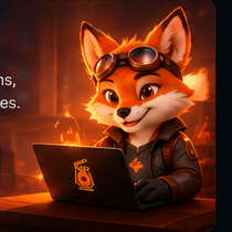 LanternCut fox director at a laptop